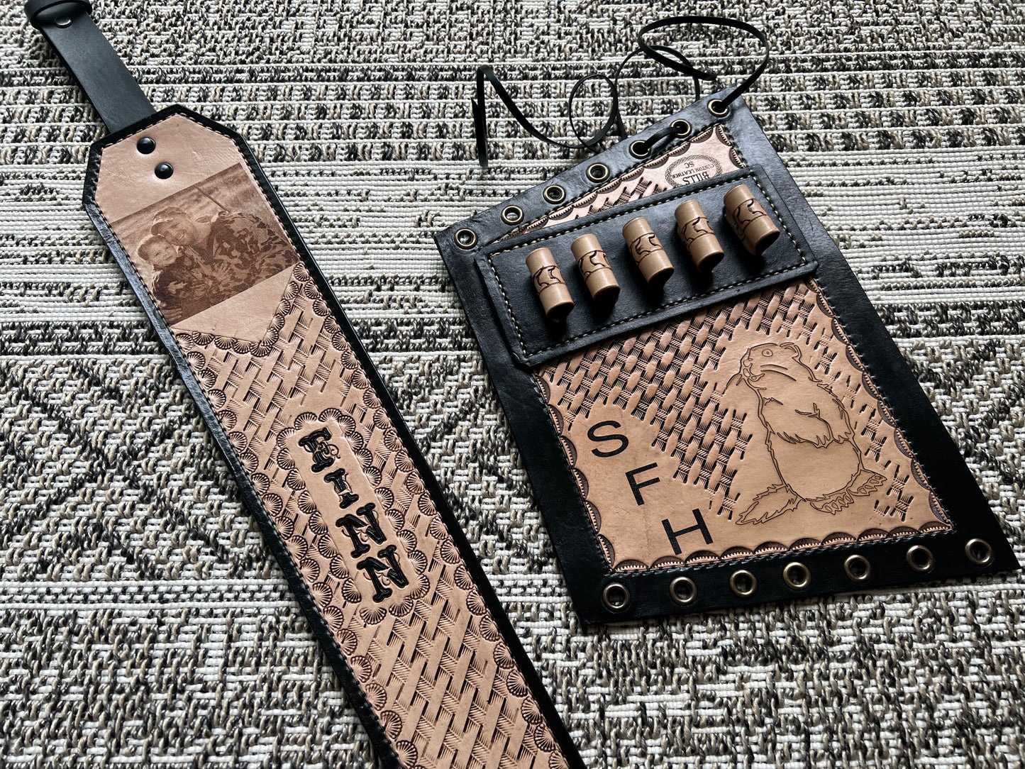 Custom Laser Engraved Rifle Sling and Butt Stock Combo
